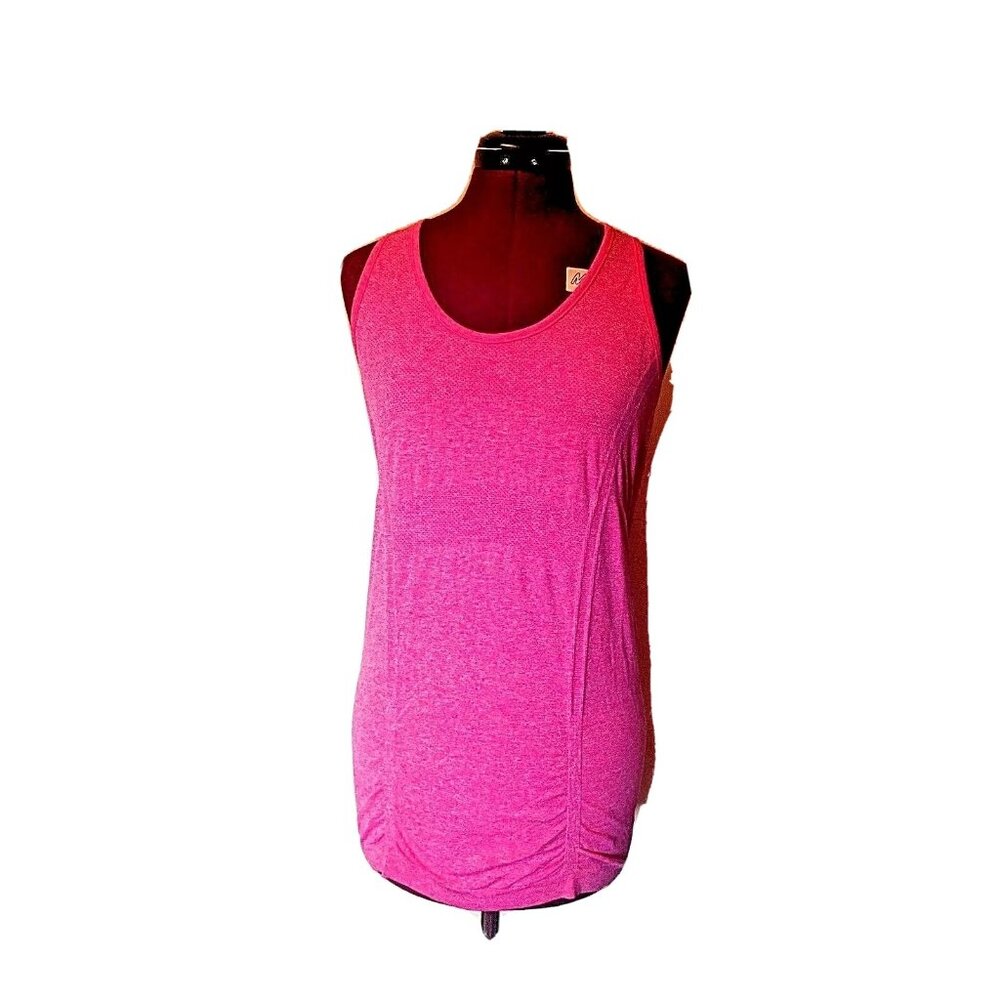 Athleta Fastest Track Tank Top Women’s Medium Pink Racerback Ruched Activewear
